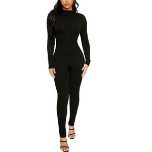 Naked Wardrobe All Body Black Bodysuit Jumpsuit